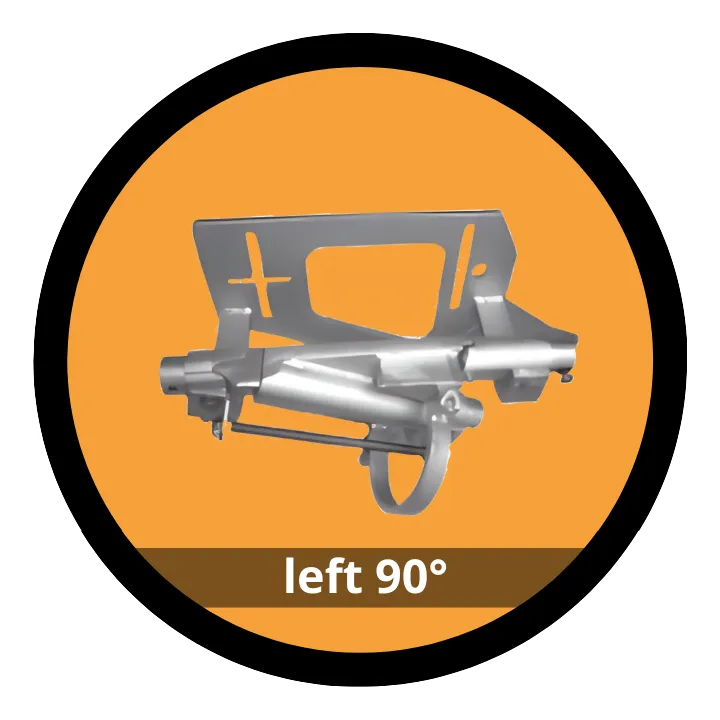 Left external turnout 90° (on base plate)